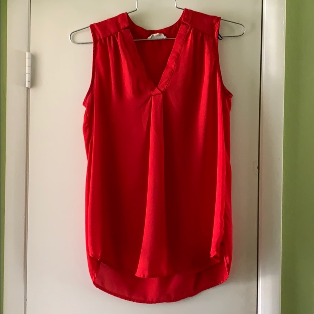 Red Sleeveless Blouse